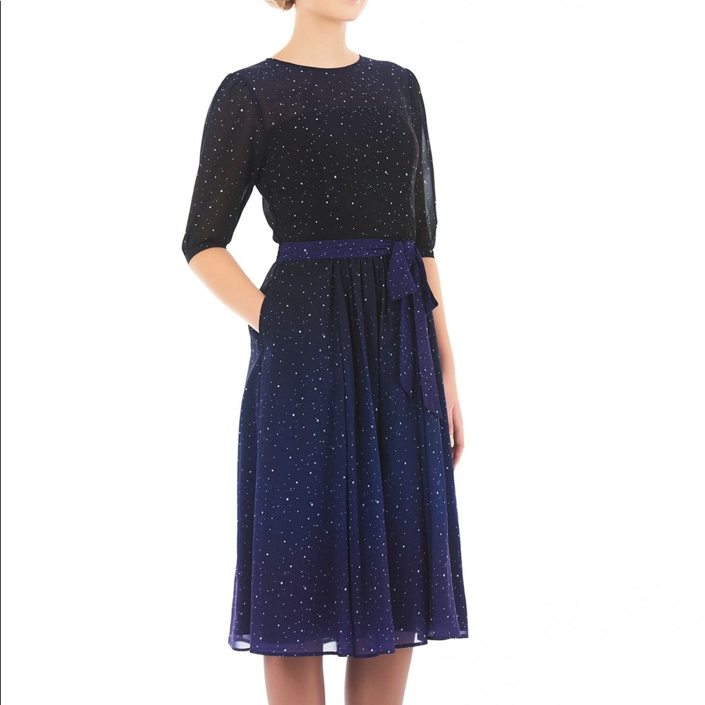 Eshakti Georgette Star MIDI Dress